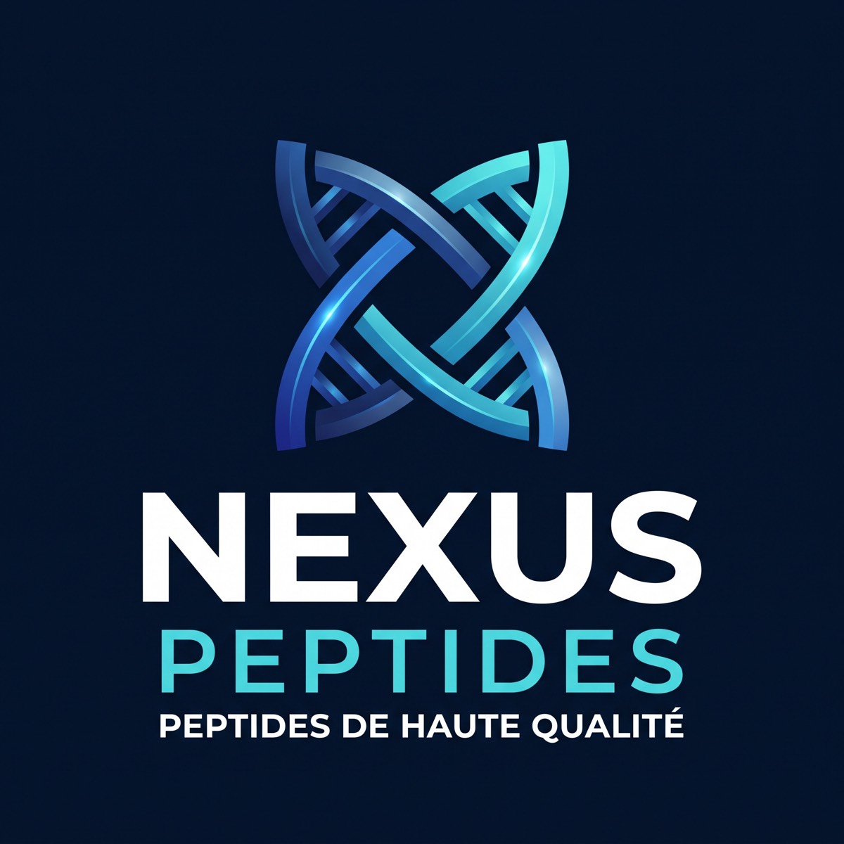 Nexus Peptides — logo double hélice ADN